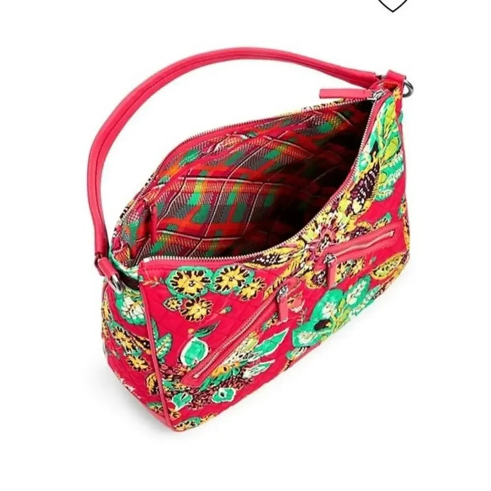 Vera Bradley NEW Vivian Hobo Bag Red Rumba Red Floral Print Crossbody Tote Purse